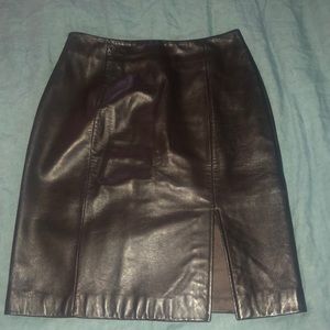 Leather Skirt. Chocolate Brown.